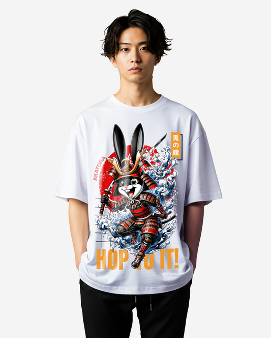 Rabbit Samurai Cute Oversized T-Shirt