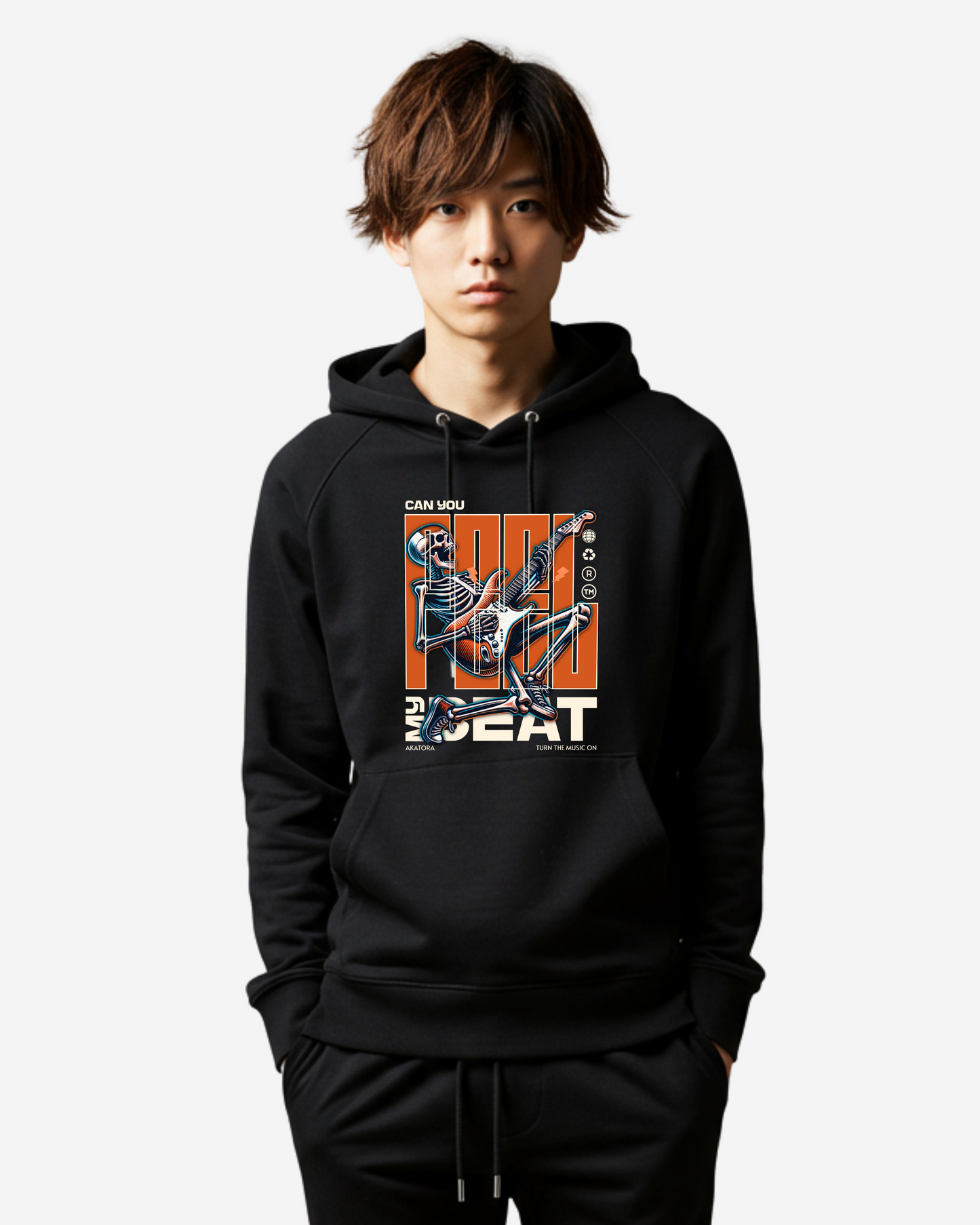 Skeleton Rocker Beat Oversized Hoodie