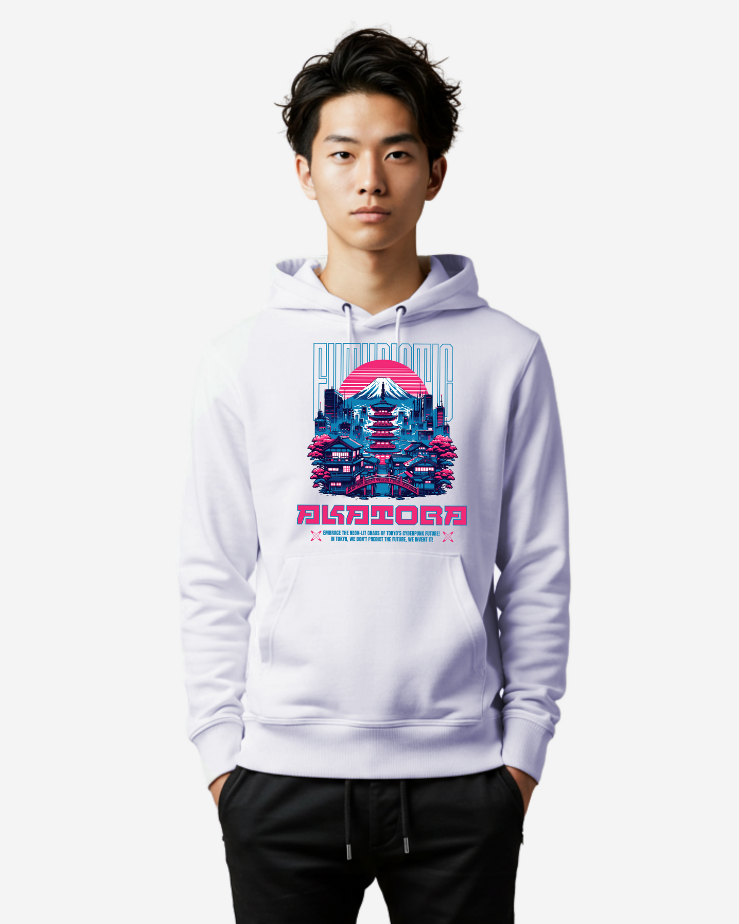 Futuristic Mt Fuji Oversized Hoodie