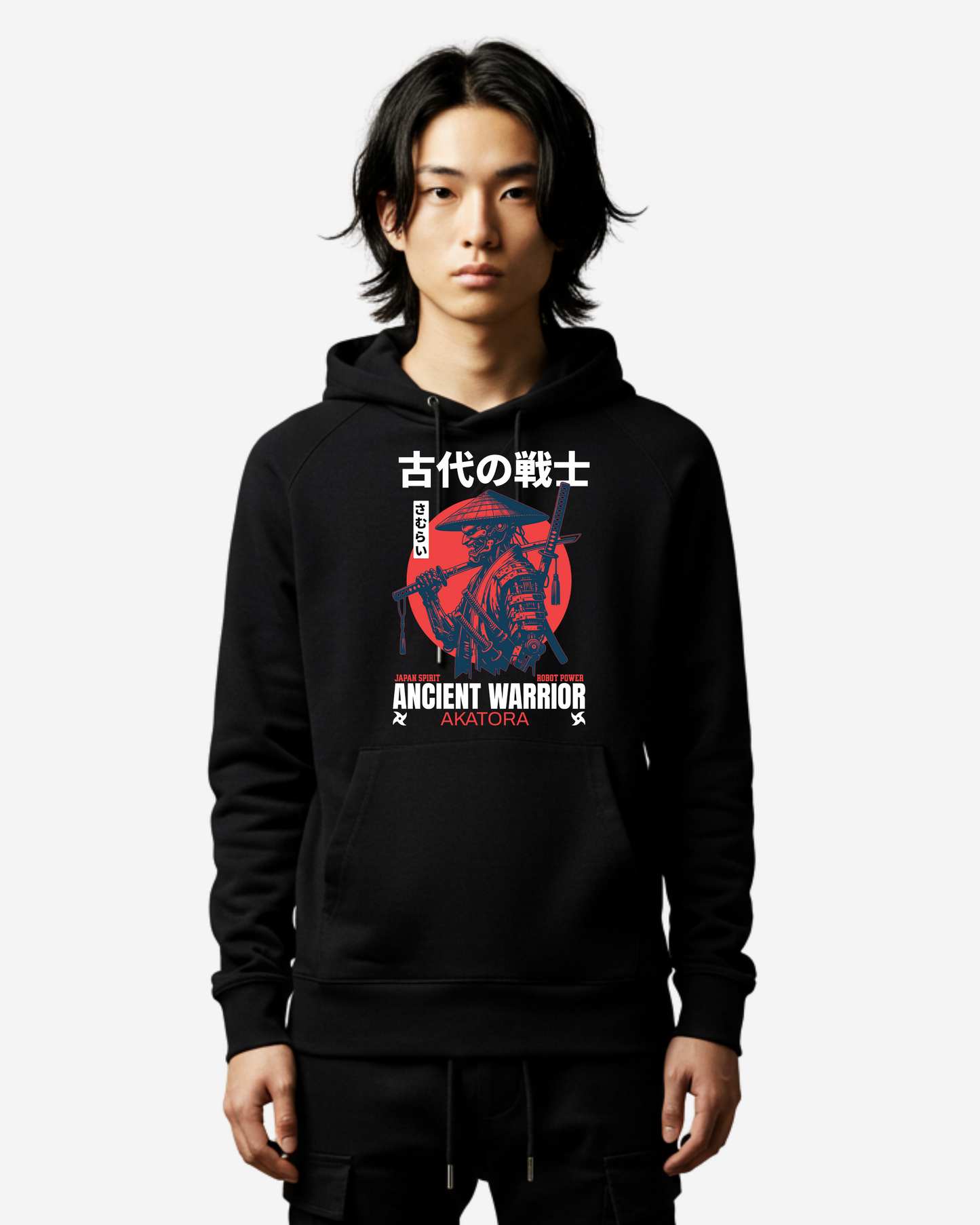 Japan Samurai Ancient Warrior Robot Anime Future Oversized Hoodie