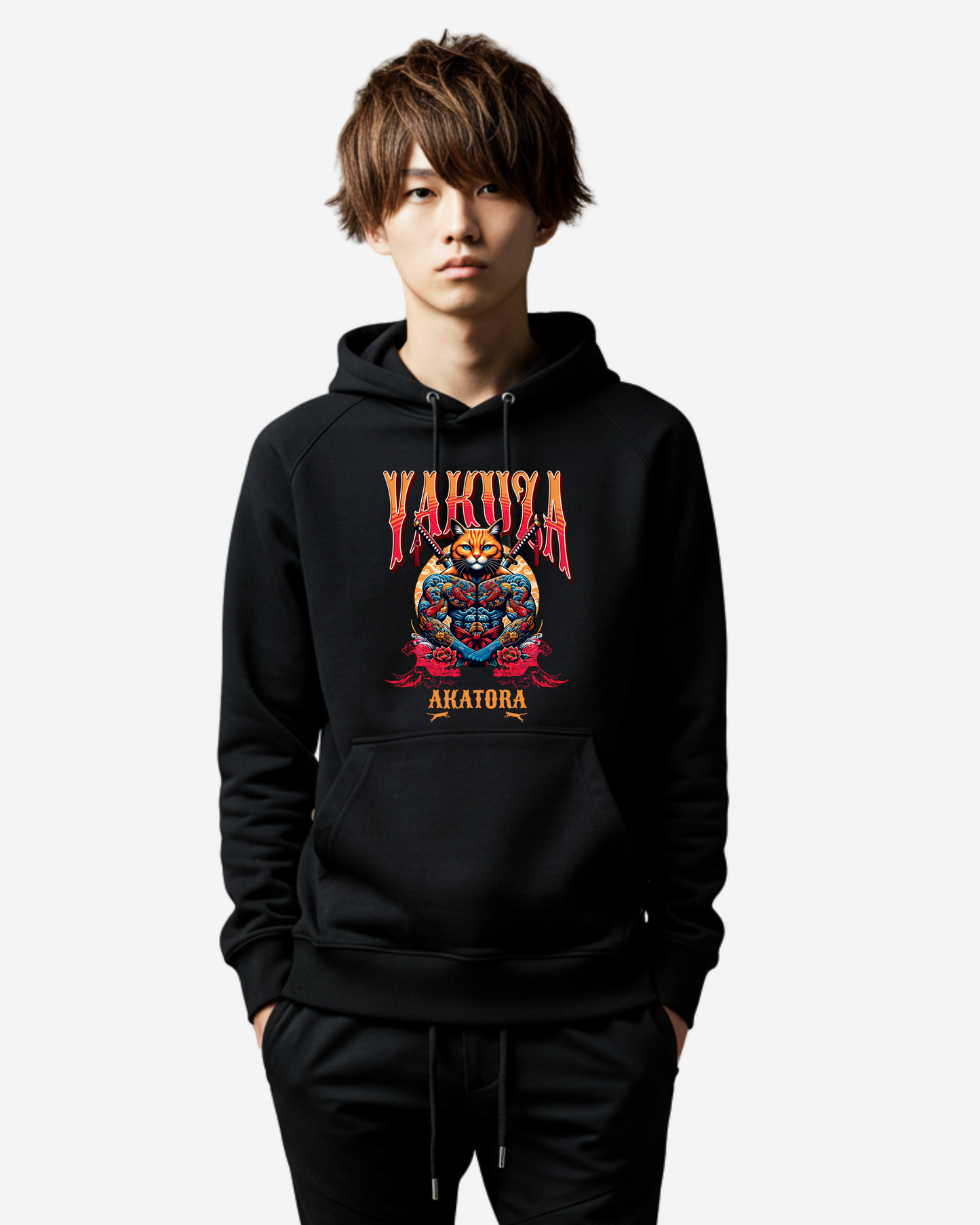 Yakuza Cat Japan Street Flash Art Inked Life Oversized Hoodie