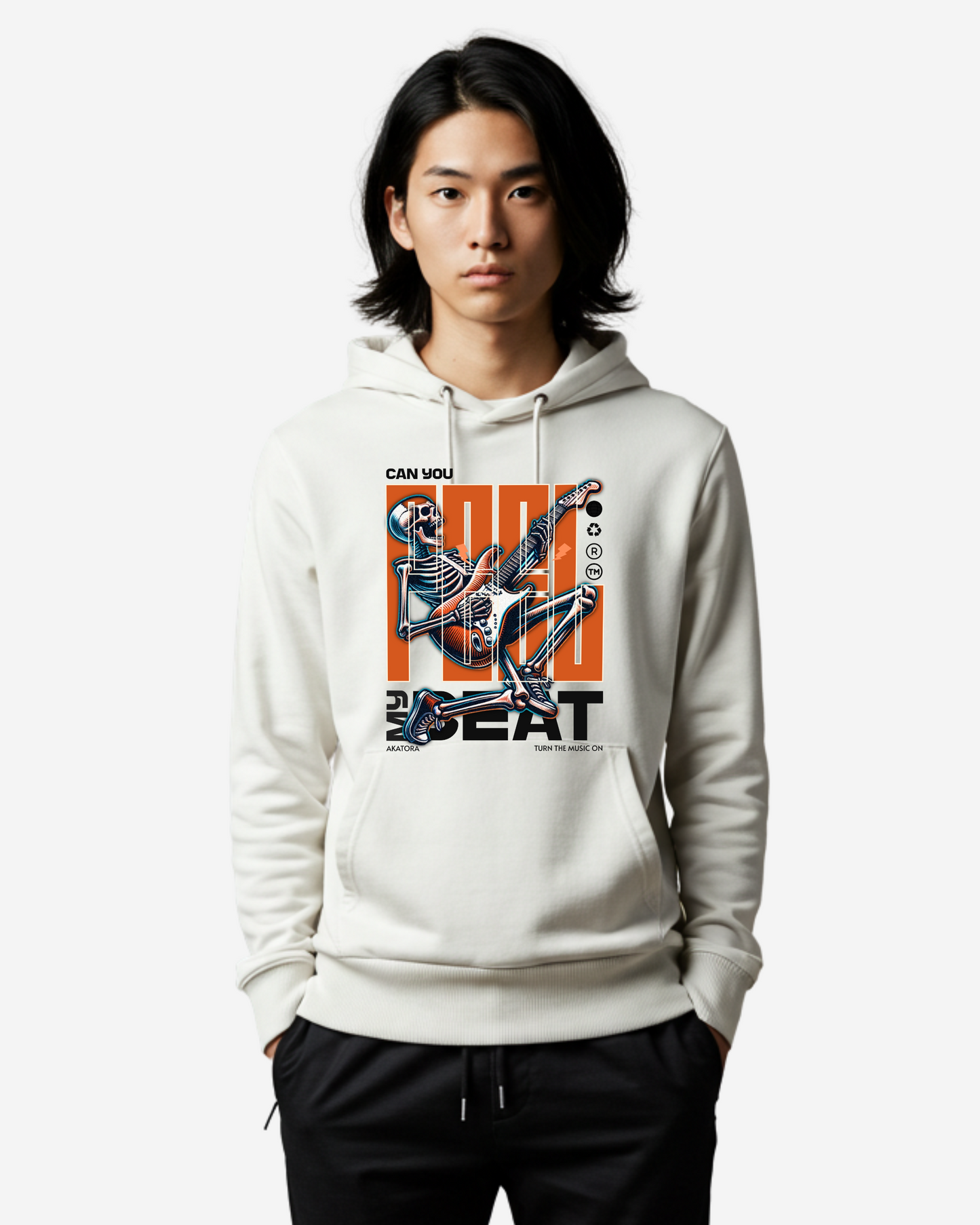 Skeleton Rocker Beat Oversized Hoodie