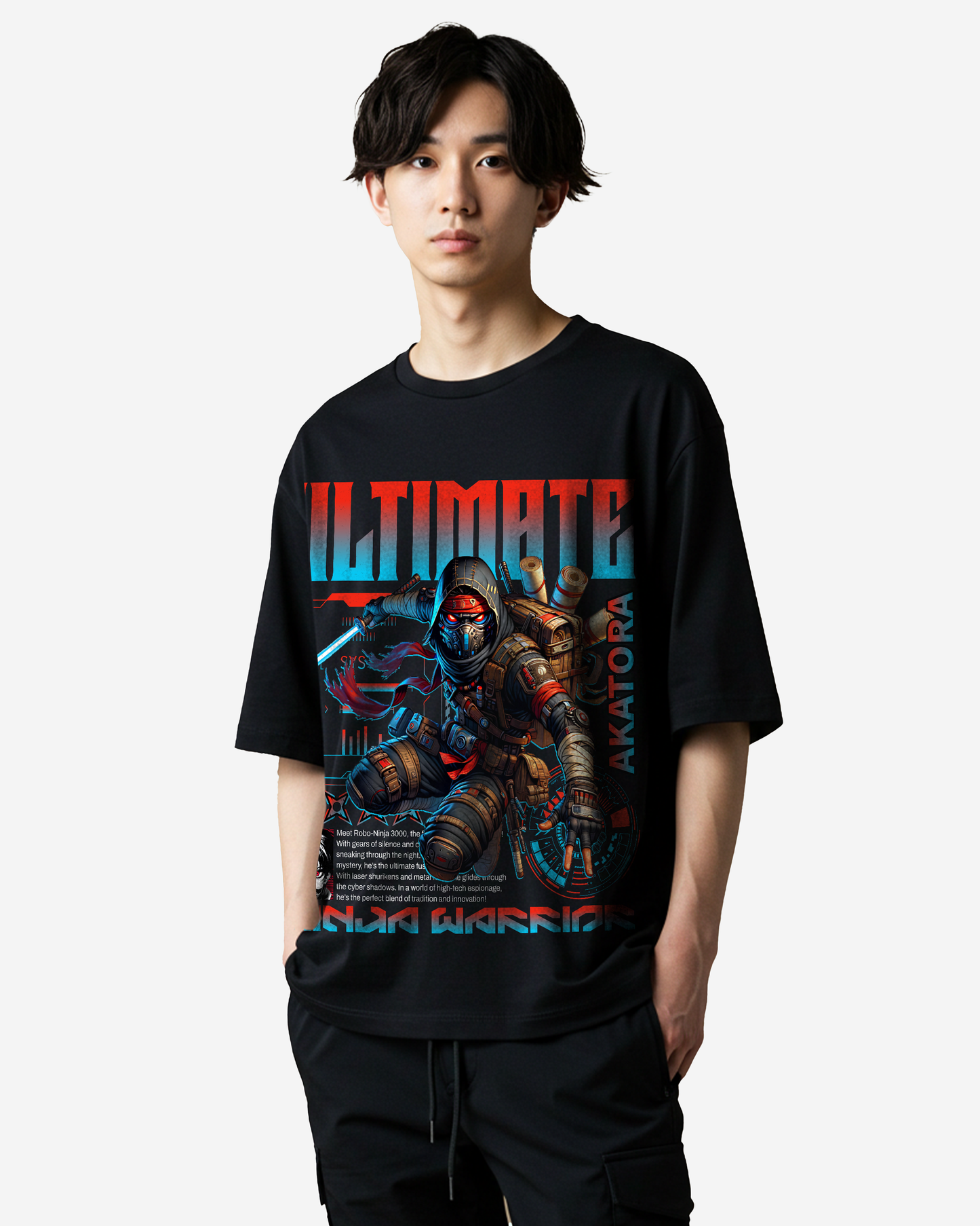 Ultimate Ninja Warrior Robot Japan Shinobi Oversized T-Shirt