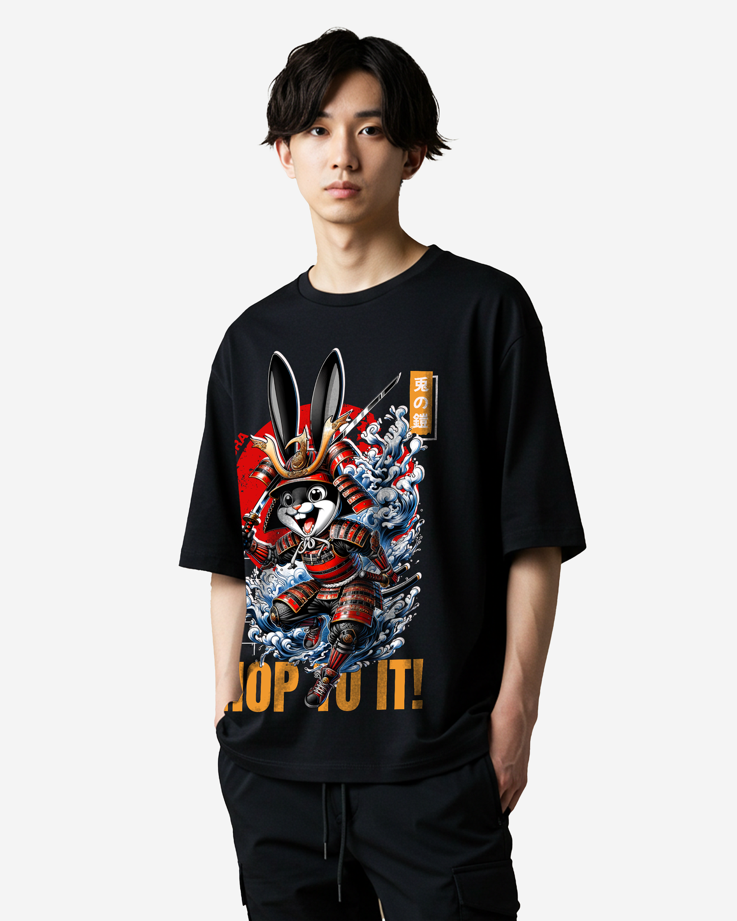 Rabbit Samurai Cute Oversized T-Shirt